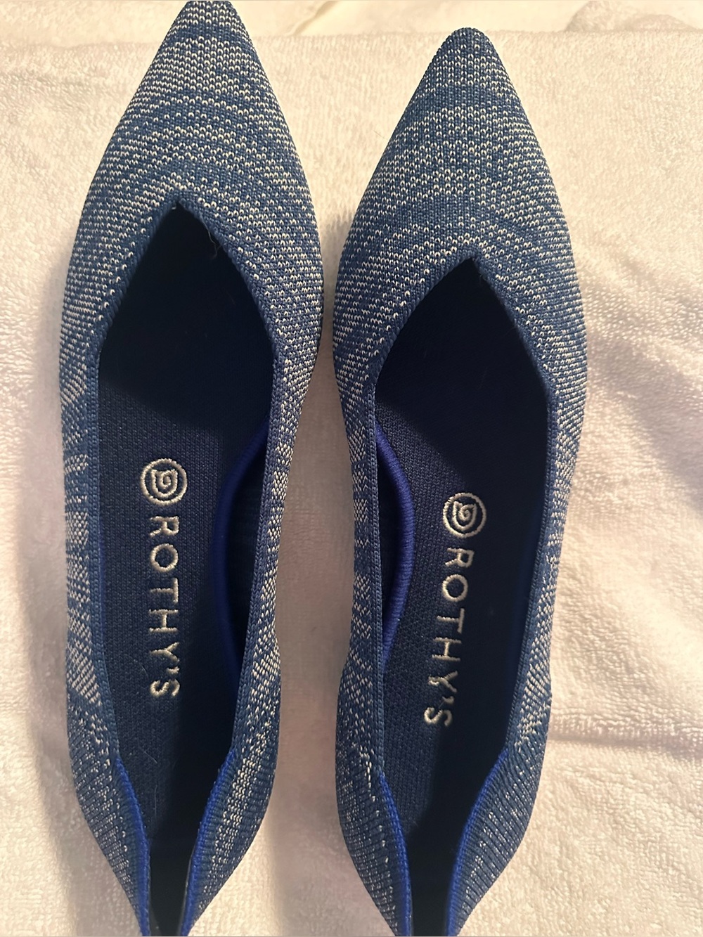Rothy’s Pointed Toe flat Indigo Heather 9- NIB